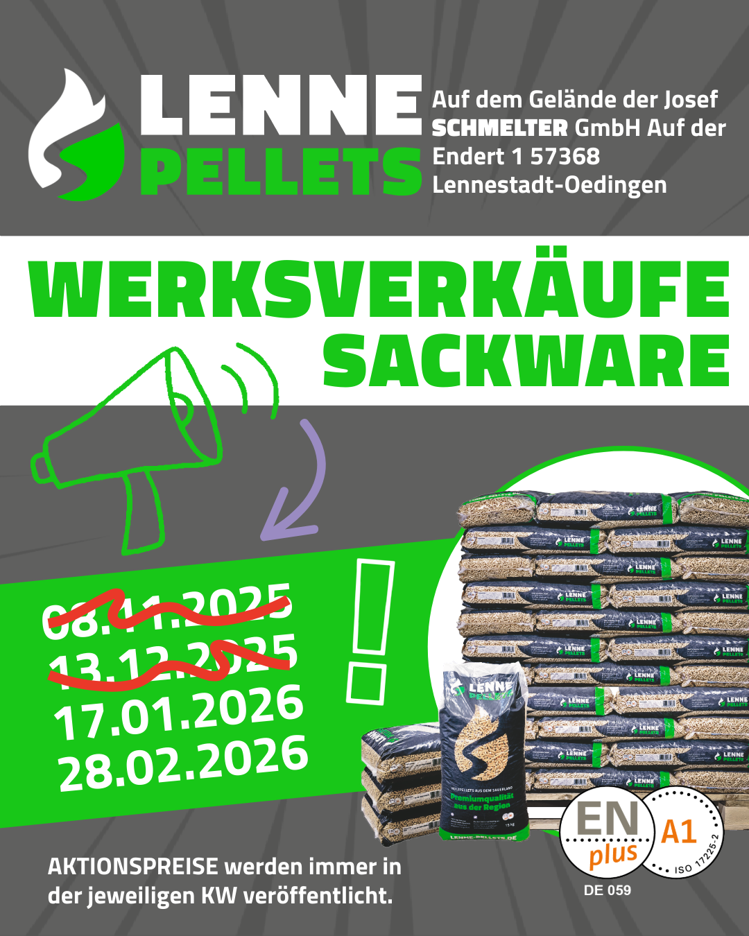 Termine Werksverkauf